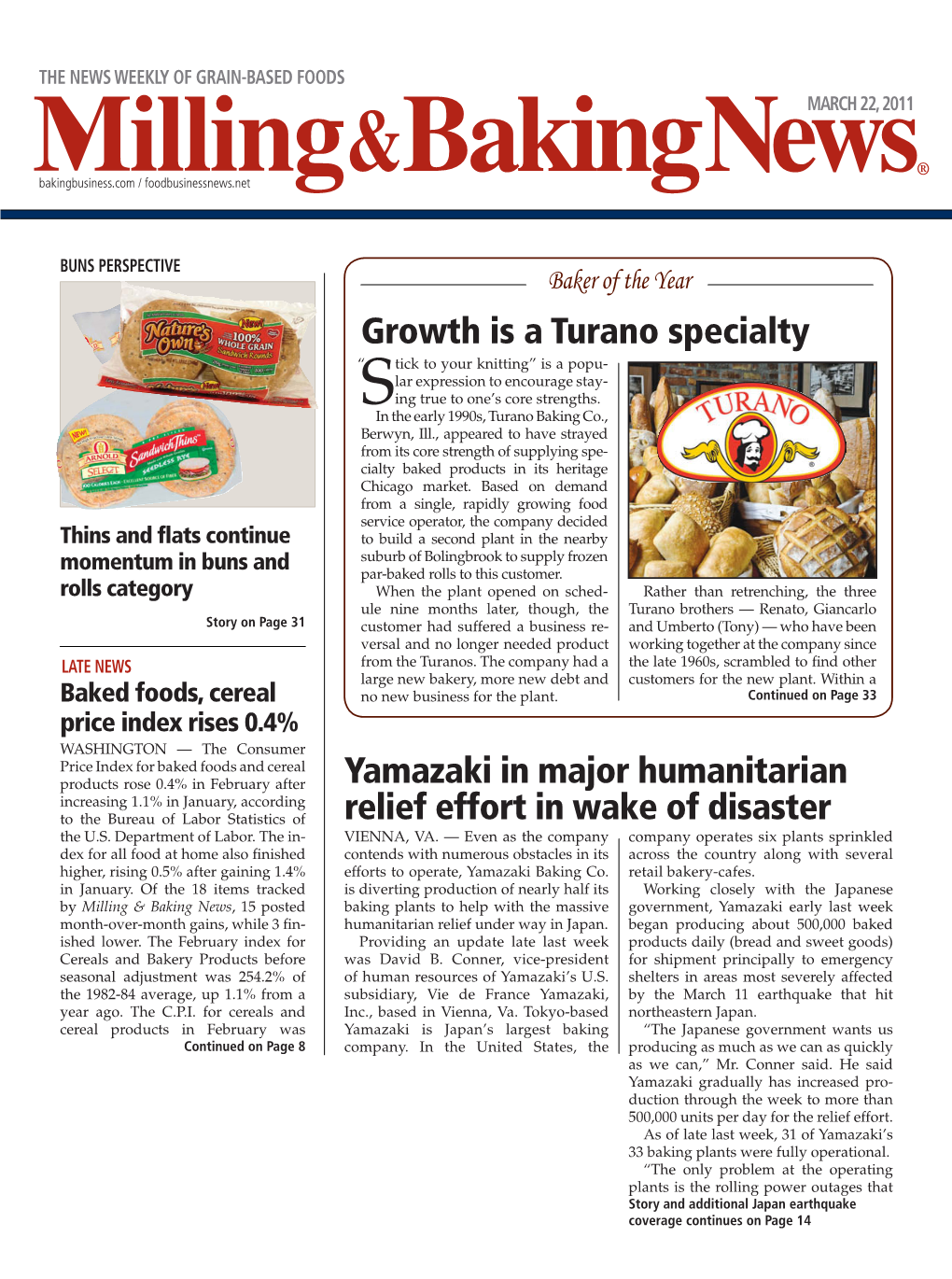 Growth Is a Turano Specialty Yamazaki in Major Humanitarian