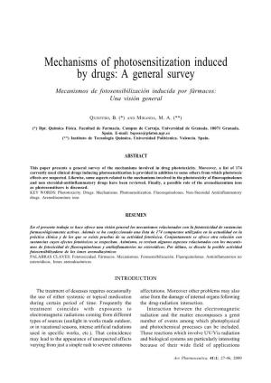 Mechanisms of Photosensitization Induced by Drugs: a General Survey 27