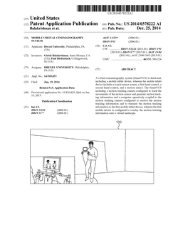(12) Patent Application Publication (10) Pub. No.: US 2014/0378222 A1 Balakrishnan Et Al