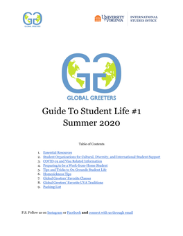 Guide to Student Life #1 Summer 2020