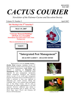 MAY 2007 CACTUS COURIER Newsletter of the Palomar Cactus and Succulent Society