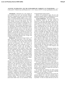 Acoustic Fluidization and the Extraordinary Mobility of Sturzstroms