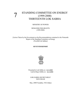 7 Standing Committee on Energy (1999-2000)
