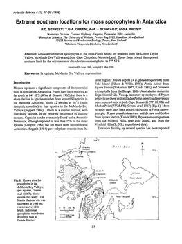 Extreme Southern Locations for Moss Sporophytes in Antarctica