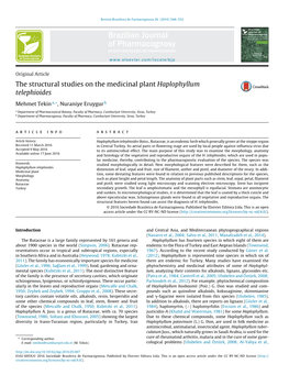 The Structural Studies on the Medicinal Plant Haplophyllum Telephioides