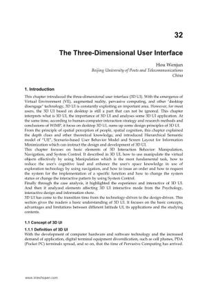 The Three-Dimensional User Interface