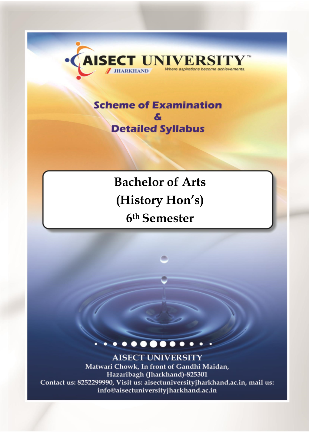 Bachelor of Arts (History Hon's) 6Th Semester