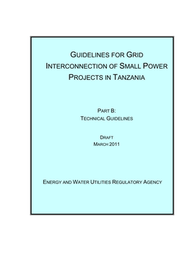 Guidelines for Grid Interconnection of Small Power Projects in Tanzania