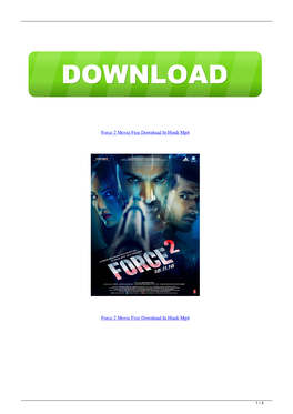 Force 2 Movie Free Download in Hindi Mp4