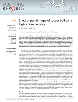 Effect of Panel Shape of Soccer Ball on Its Flight Characteristics
