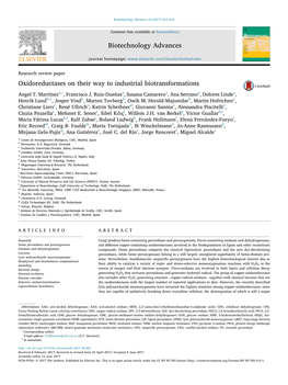 Oxidoreductases on Their Way to Industrial Biotransformations MARK ⁎ Angel T