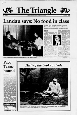 The Trian Landau Says: No Food in Class