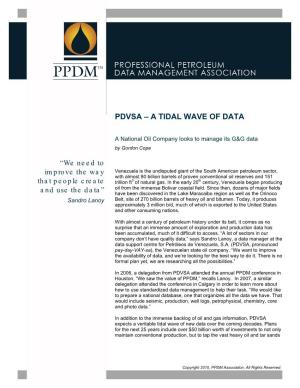Pdvsa – a Tidal Wave of Data