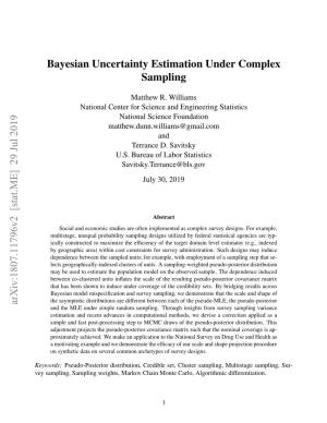 Bayesian Uncertainty Estimation Under Complex Sampling Arxiv