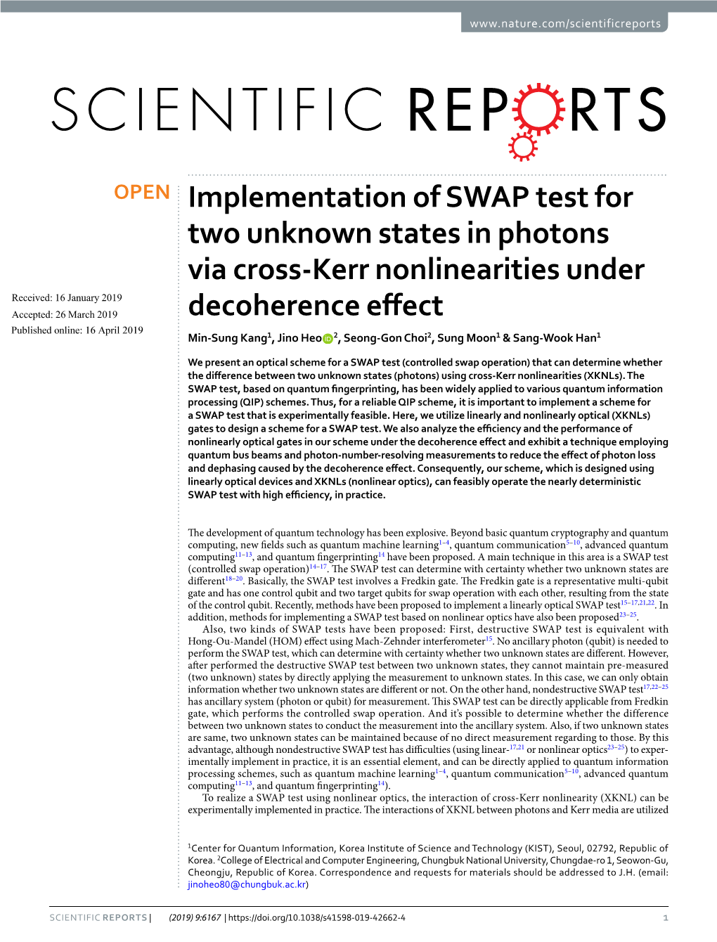 Implementation of SWAP Test for Two Unknown States in Photons Via