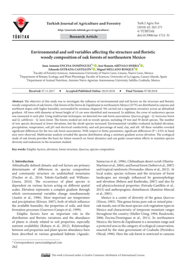 Environmental and Soil Variables Affecting the Structure and Floristic Woody Composition of Oak Forests of Northeastern Mexico