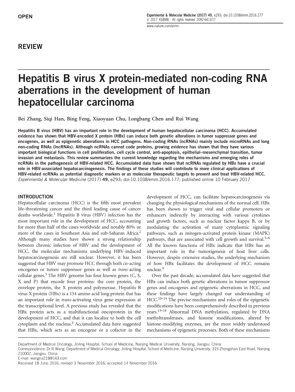 Hepatitis B Virus X Protein-Mediated Non-Coding RNA Aberrations in the Development of Human Hepatocellular Carcinoma