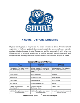 A Guide to Shore Athletics