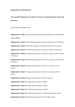 Supplementary Information for New Organelles