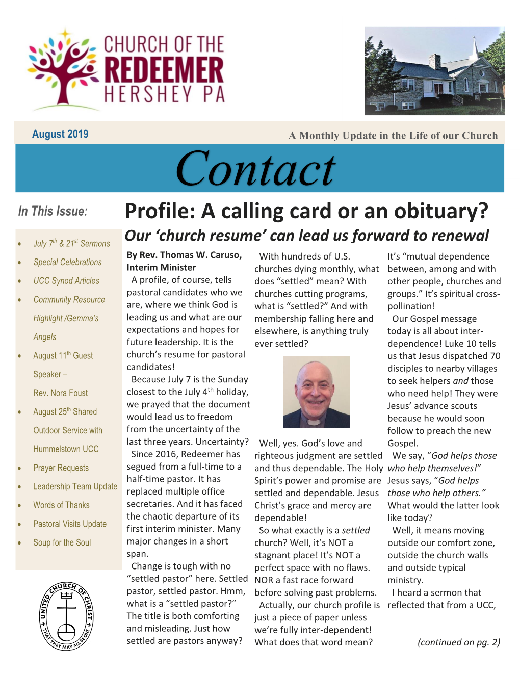 Contact in This Issue: Profile: a Calling Card Or an Obituary?