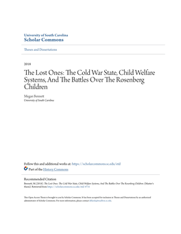 The Cold War State, Child Welfare Systems, and the Battles Over the Rosenberg Children