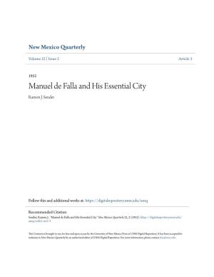 Manuel De Falla and His Essential City Ramon J