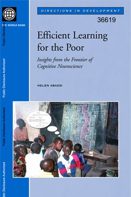 Efficient Learning for the Poor Insights from the Frontier of Cognitive Neuroscience