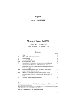 Misuse of Drugs Act 1975