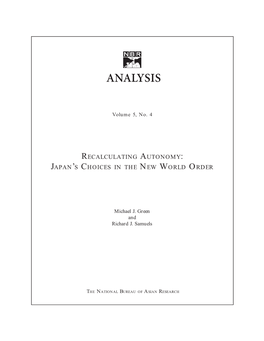 Recalculating Autonomy: Japan's Choices in the New World Order