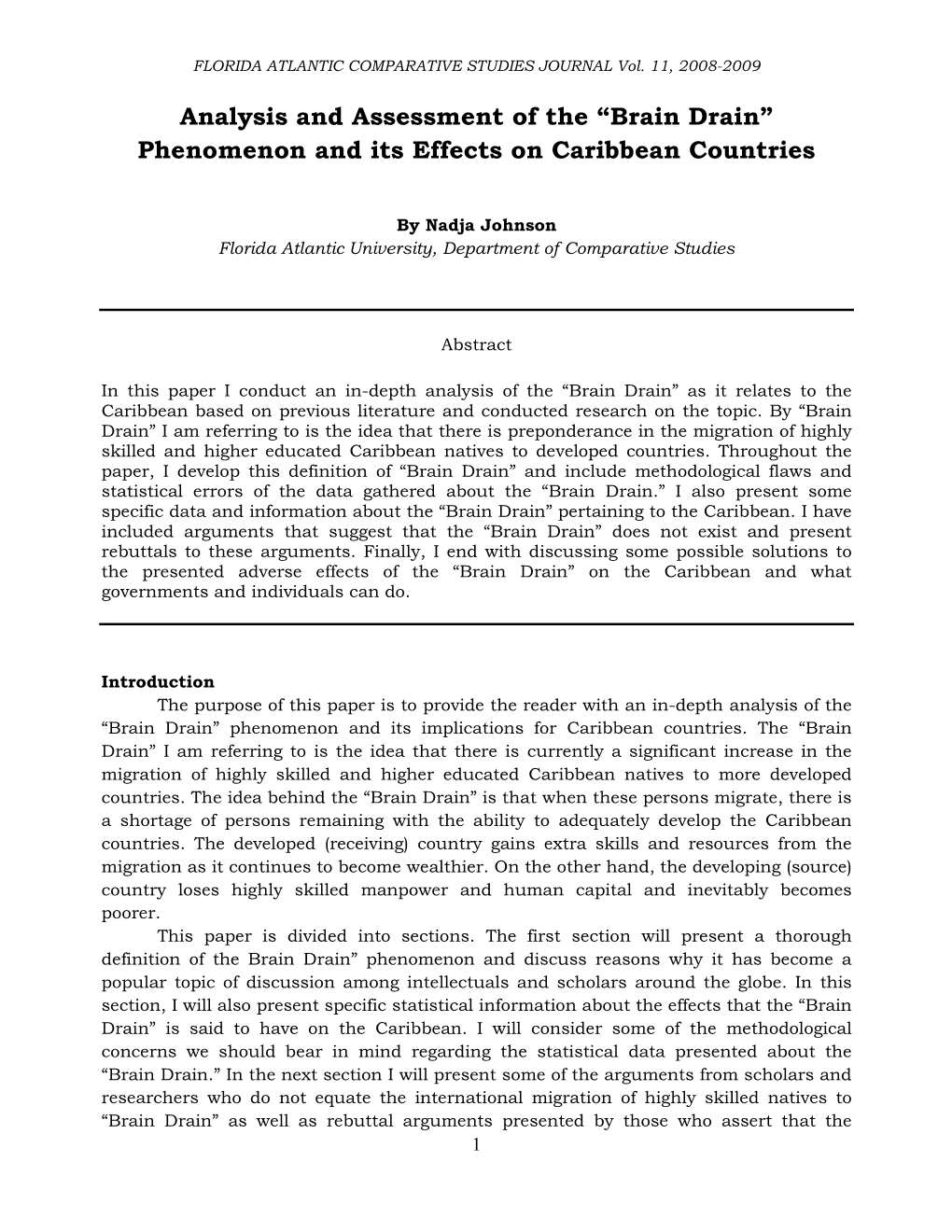 "Brain Drain" Phenomenon And Its Effects On Caribbean Countries - DocsLib