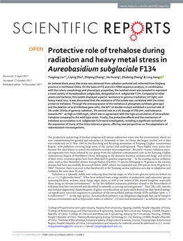 Protective Role of Trehalose During Radiation and Heavy Metal Stress In
