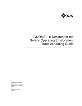 GNOME 2.0 Desktop for the Solaris Operating Environment Troubleshooting Guide