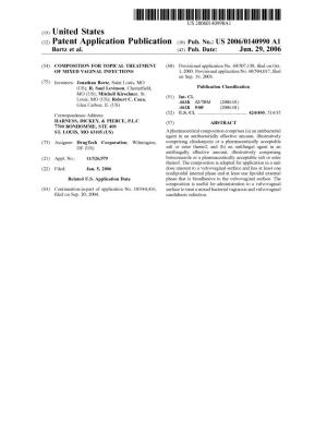 (12) Patent Application Publication (10) Pub. No.: US 2006/0140990 A1 Bortz Et Al