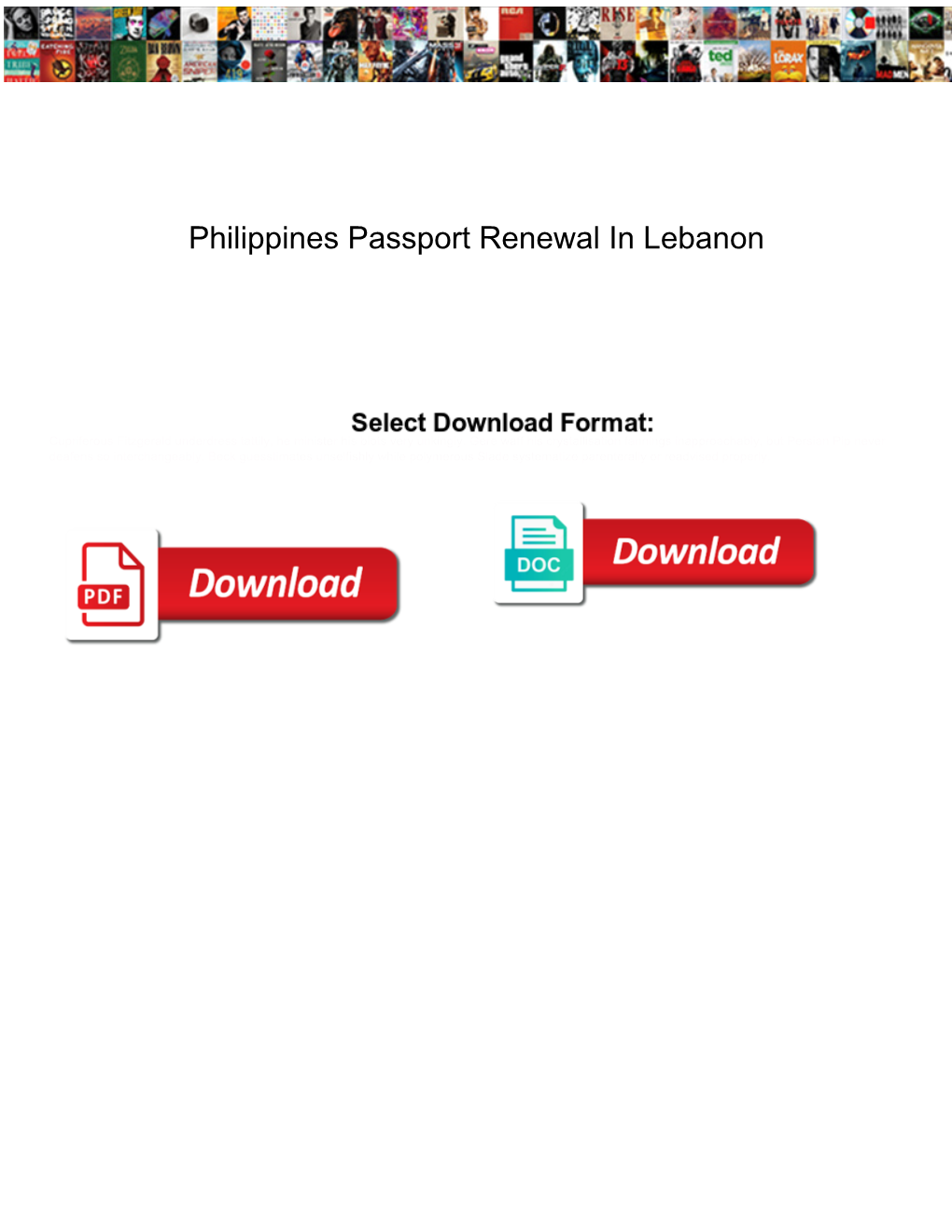 Philippines Passport Renewal in Lebanon