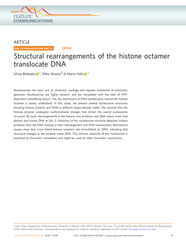 Structural Rearrangements of the Histone Octamer Translocate DNA