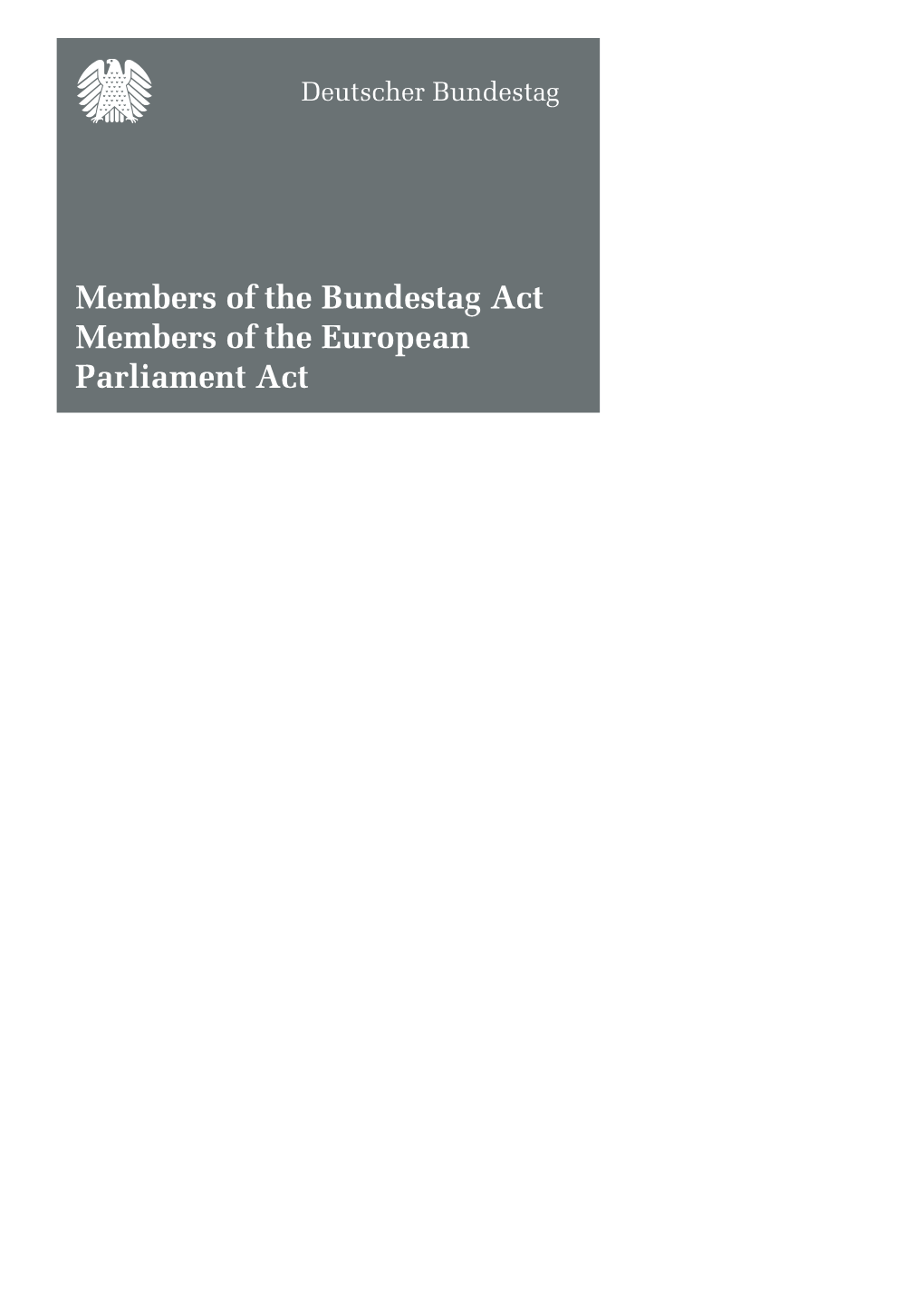 Act on the Legal Status of Members of the German Bundestag