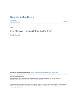 Eisenhower: from Abilene to the Elbe Douglas Kinnard