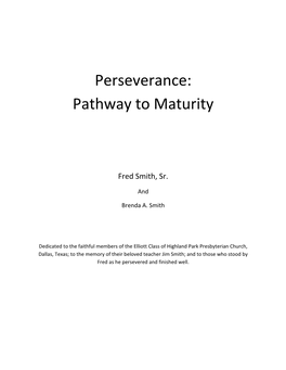 Perseverance: Pathway to Maturity