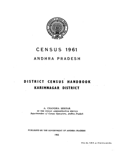 District Census Handbook, Karimnagar