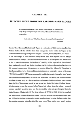 Selected Short Stories of Rabindranath Tagore