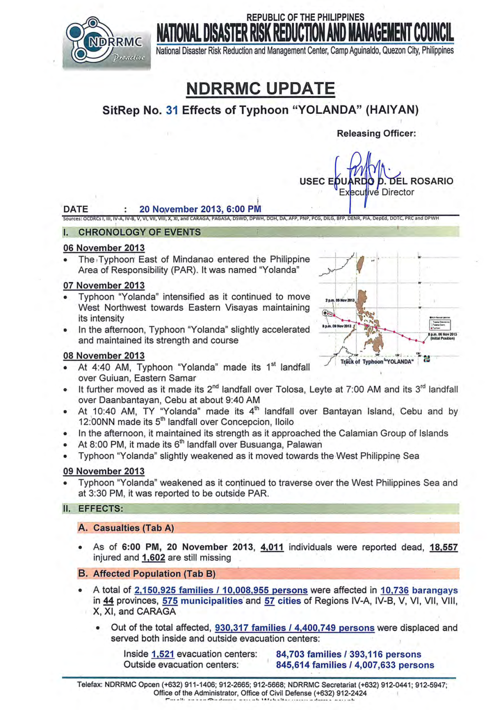 Sitrep No 31 Re Typhoon Yolanda.Pdf