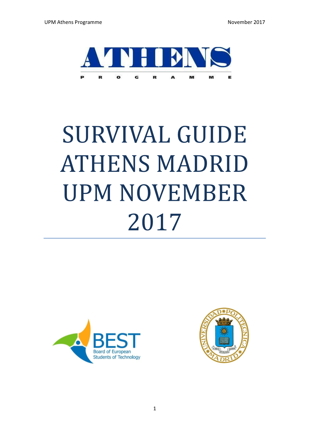 Survival Guide Athens Madrid Upm November 2017