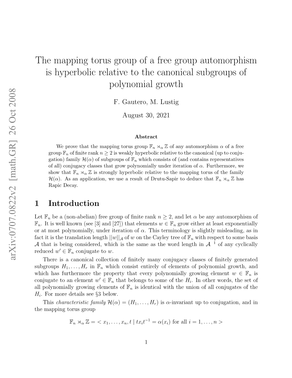 The Mapping-Torus of a Free Group Automorphism Is Hyperbolic Relative
