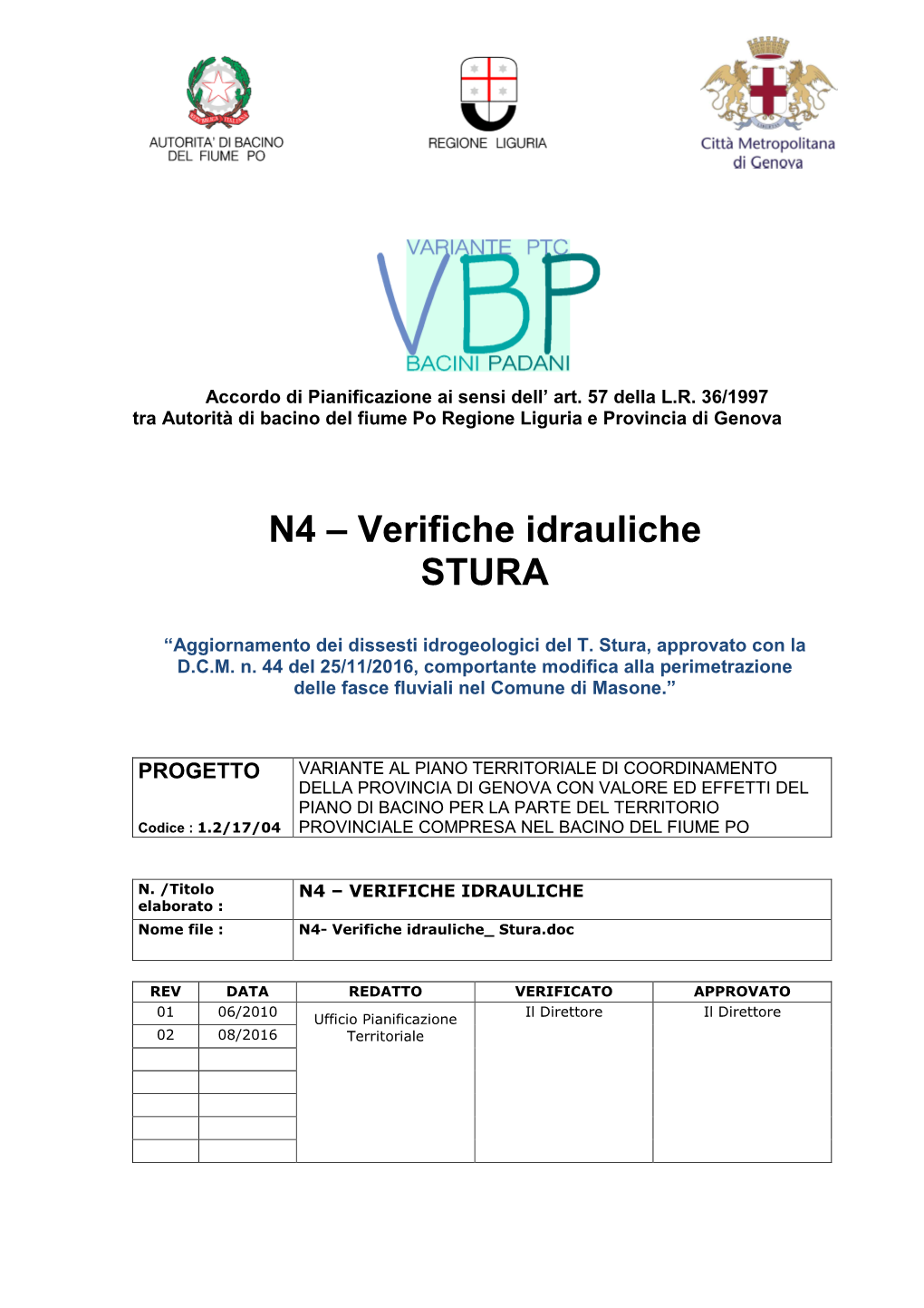 Verifiche Idrauliche (T. Stura)