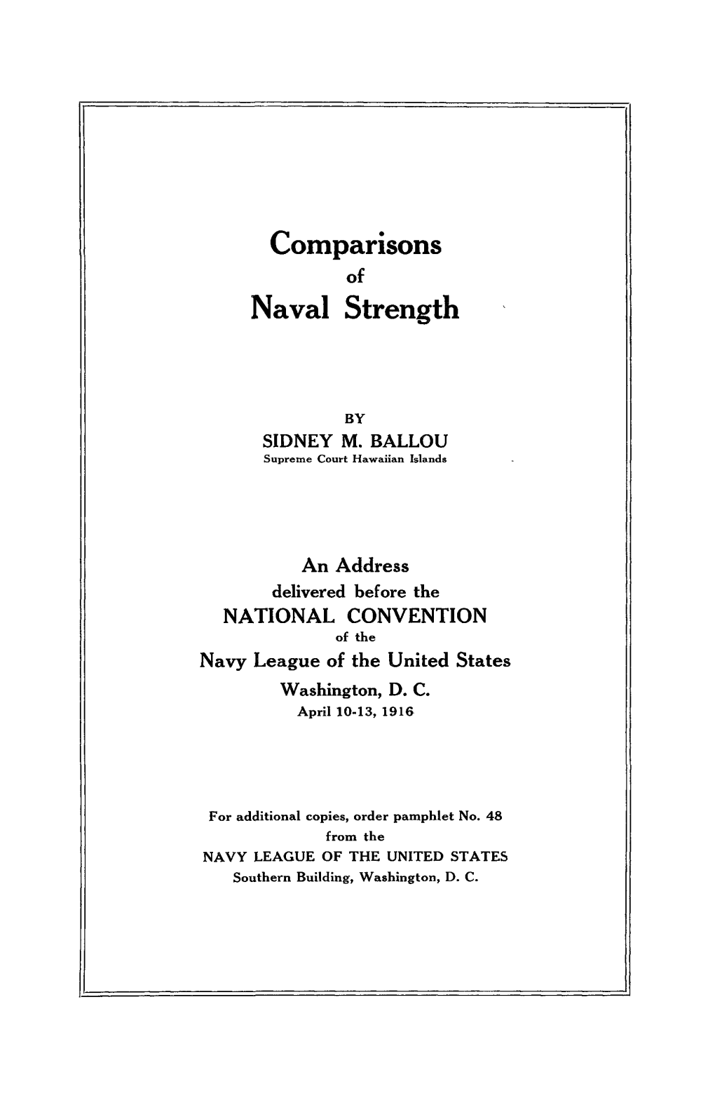 Comparisons Naval Strength