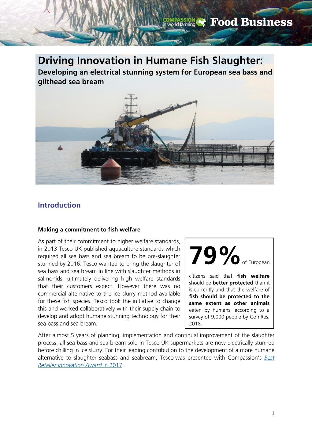 Driving Innovation in Humane Fish Slaughter: Developing an Electrical Stunning System for European Sea Bass and Gilthead Sea Bream