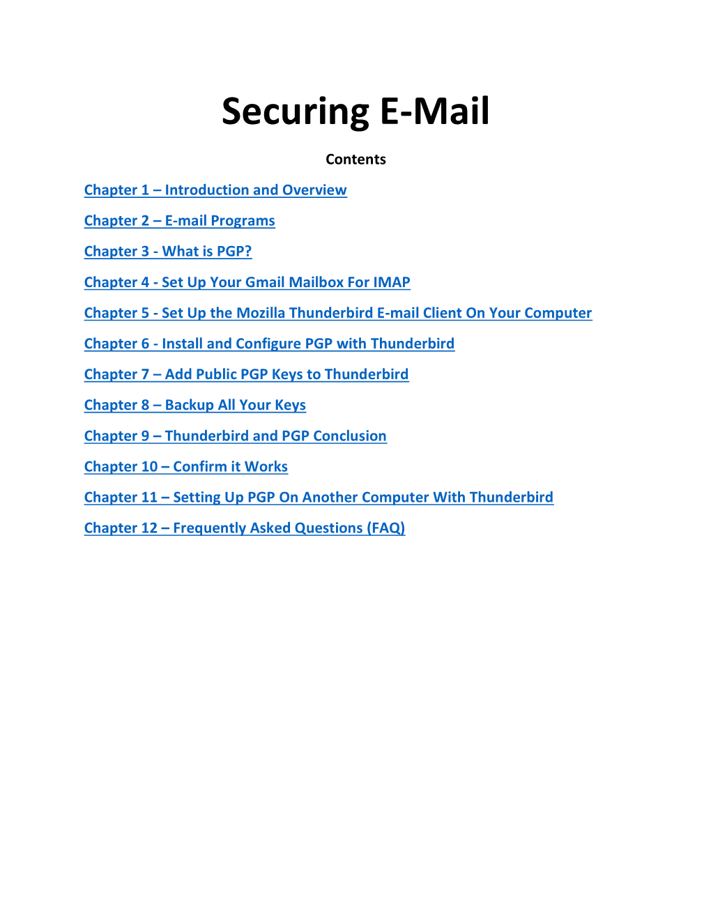 Securing E-Mail