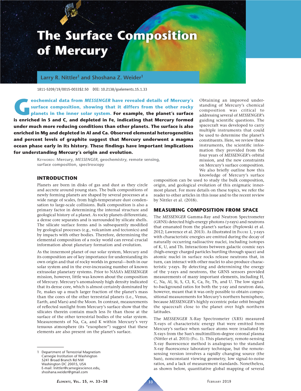 The Surface Composition of Mercury