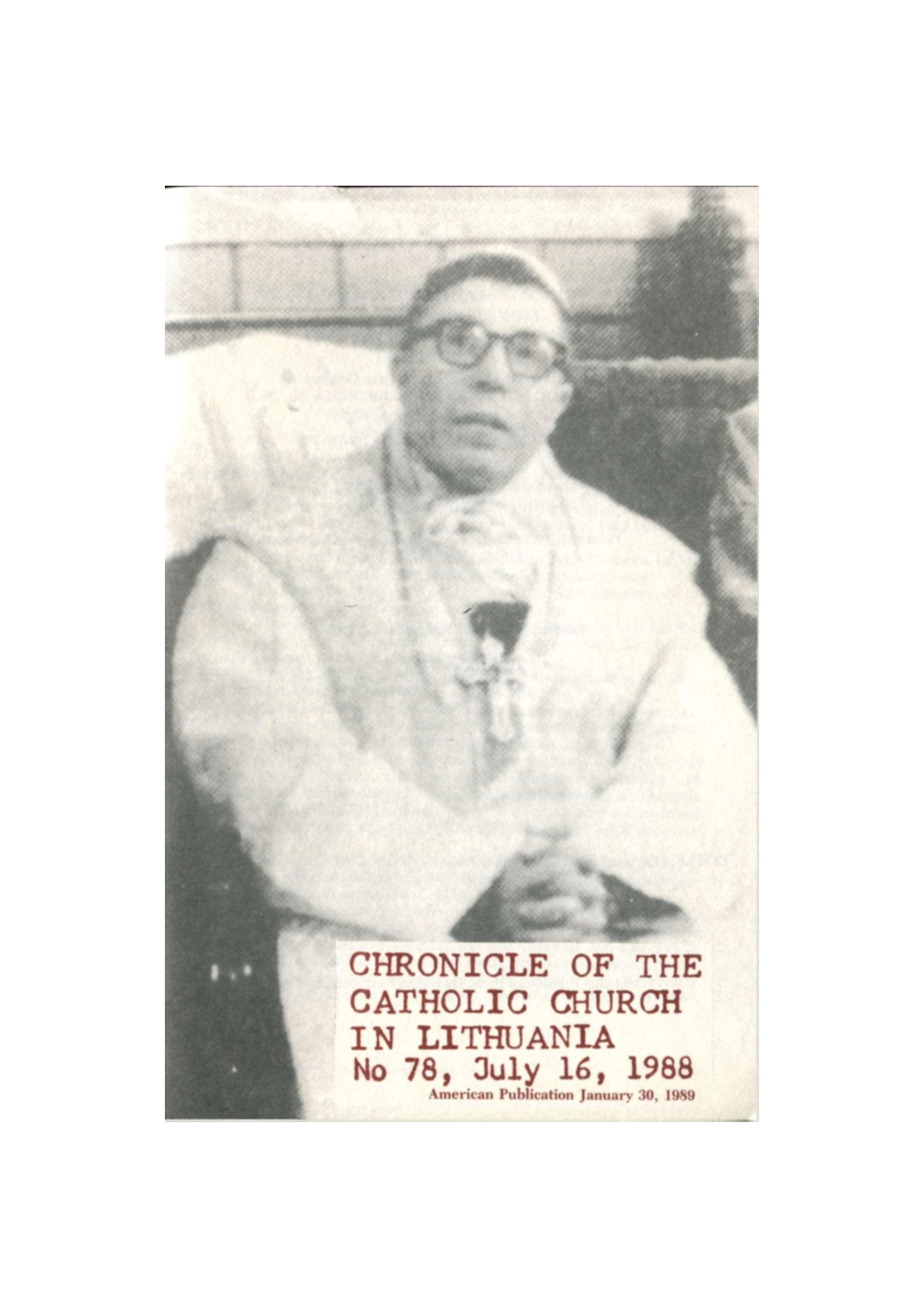 Chronicle of the Catholic Church in Lithuania, No. 78 I Lithuania Was Left with a Single Bishop, Kazimieras Paltarokas of Panevėžys