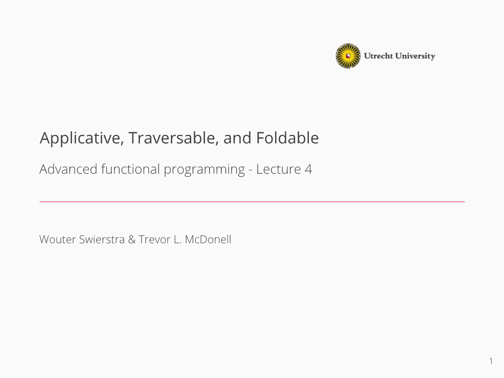 Applicative, Traversable, and Foldable